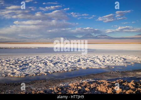 Laguna Tebinquinche paysage coucher du soleil à San Pedro de Atacama, Chili Banque D'Images