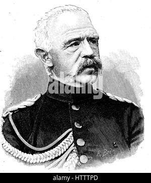 Albert Adolf Ferdinand Karl Friedrich von Bonin, Novembre 11, 1803 - Avril 16, 1872, était un officier prussien, plus récemment général de l'infanterie, reproduction d'une gravure sur bois à partir de 1882, l'amélioration numérique Banque D'Images