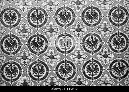 La texture de fond, avec l'Allemand Reichsadler, aigle impérial, Reichsadler, design officiel 1888 - 1918 de l'Empire allemand, la reproduction d'une gravure sur bois à partir de 1882, l'amélioration numérique Banque D'Images