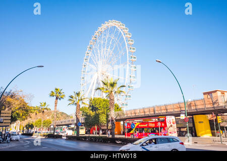 Grande Roue de la ville de Malaga, Espagne Banque D'Images