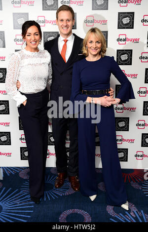 Sally Nugent, Dan Walker et Louise Minchin participant à la 2017 Industries de la radiodiffusion et de la remise des Prix du Club, Grosvenor House, Park Lane, London. Banque D'Images