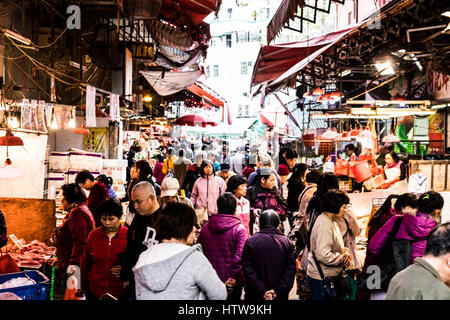 Milieu Central market stall, Hong Kong Banque D'Images