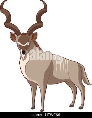 Cartoon smiling Kudu Illustration de Vecteur