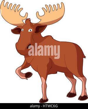 Cartoon smiling Moose Illustration de Vecteur