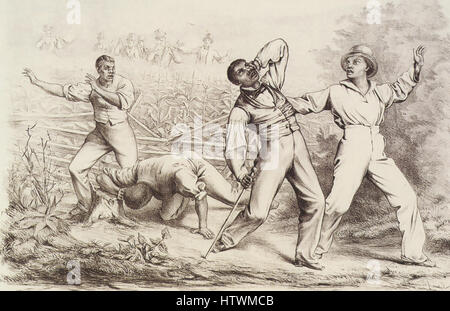 AMERICAN Fugitive Slave Act 1850 gravure de l'artiste américain /allemand Theodor Kaufman Banque D'Images