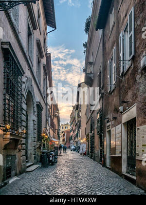 Scène de rue de quartier de Trastevere de Rome, Italie Banque D'Images