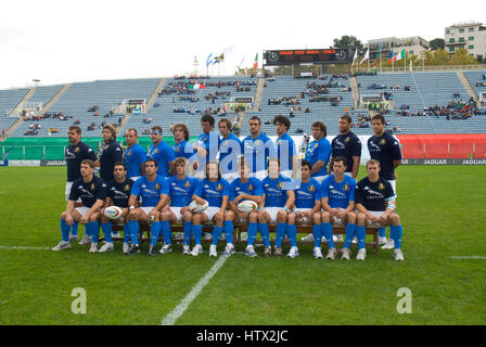 Rugby test match avec Italy-Argentina. Photo officielle de l'équipe de l'Italie sur le terrain de jeu avant match Banque D'Images