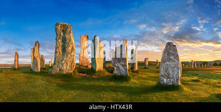 Tursachan Chalanais Callanish Stones, néolithique, mégalithes, Isle Of Lewis, Hébrides extérieures, en Écosse Banque D'Images
