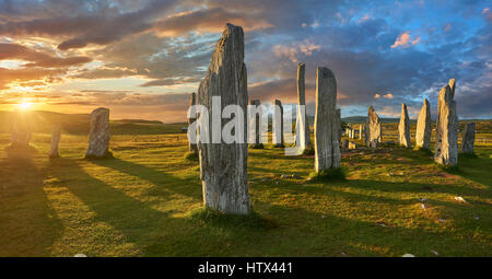 Tursachan chalanais callanish stones, néolithique, mégalithes, Isle Of Lewis, Hébrides extérieures, en Écosse Banque D'Images