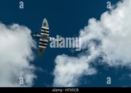 D-Day Spitfire MK IX en vol Banque D'Images