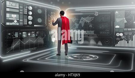 Concept de gestion des données en super-héros Banque D'Images