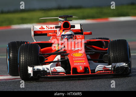 Kimi Raikkonen (FIN) au volant de sa Scuderia Ferrari SF70H au cours de la saison 2017 F1 essais pré Banque D'Images