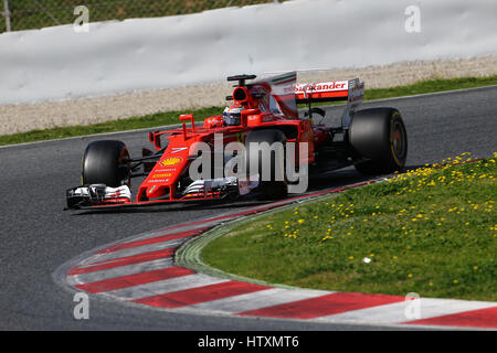 Kimi Raikkonen (FIN) au volant de sa Scuderia Ferrari SF70H au cours de la saison 2017 F1 essais pré Banque D'Images
