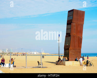 Sculpture 'Les blessés Star' par Rebeca Horn - Barcelone, Espagne Banque D'Images