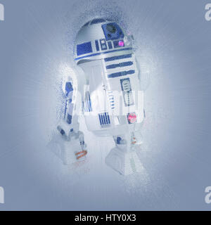 Amélioration de l'image numérique de Star Wars R2-D2 robot Banque D'Images