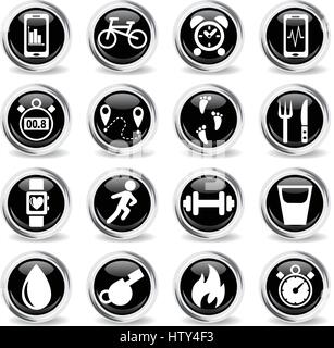 Les applications de surveillance web icons pour la conception d'interface utilisateur Illustration de Vecteur