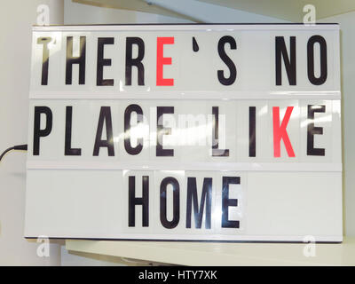 There's No Place Like Home.jpg slogan Banque D'Images