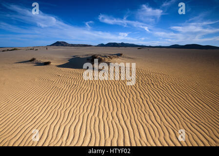 Les dunes de sable, les Dunes de Corralejo Parc National, Fuerteventura, Espagne Banque D'Images