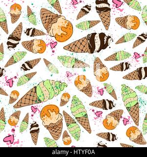 Ice cream illustration modèle transparent Illustration de Vecteur