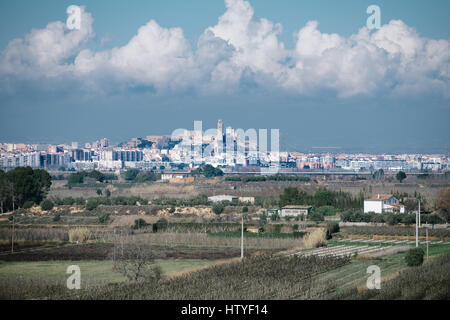 City skyline, Lleida, Espagne Banque D'Images