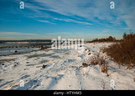 Fjord gelé en hiver, la Norvège scandinaves Banque D'Images