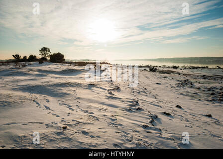 Fjord gelé en hiver, la Norvège scandinaves Banque D'Images