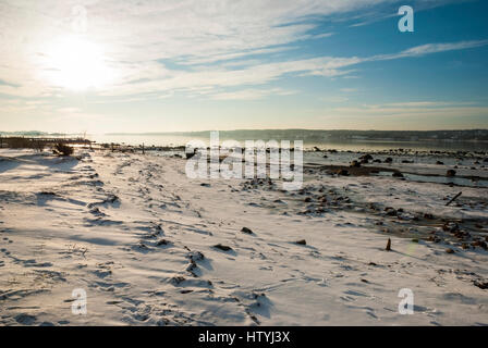 Fjord gelé en hiver, la Norvège scandinaves Banque D'Images