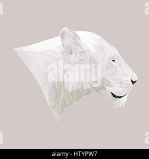 Lionne faible animal conception poly. Illustration vecteur de triangle. Illustration de Vecteur