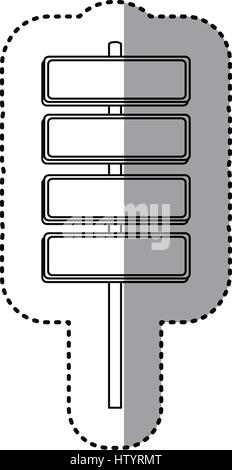 Modèle Silhouette road traffic sign avec jeu de flèches Illustration de Vecteur