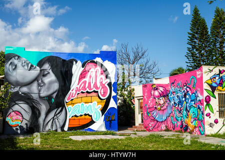 Miami Florida,Wynwood,urbain graffiti,Street art,Big Walls projet Big Dreams,peint mur mural murale,FL170122038 Banque D'Images