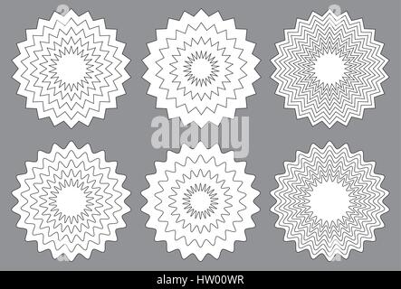 Les éléments de contour avec distorsion radiale avec l'effet décoratif. Illustration de Vecteur