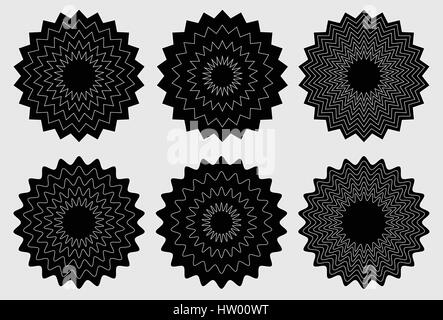 Les éléments de contour avec distorsion radiale avec l'effet décoratif. Illustration de Vecteur