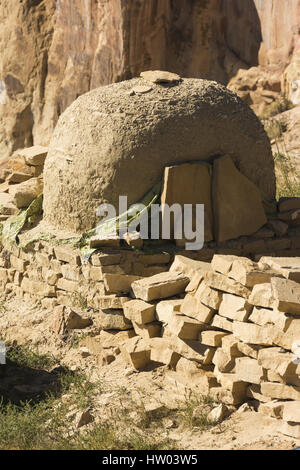 Nouveau Mexique, Acoma Pueblo, 13e c à présent, adobe four Banque D'Images