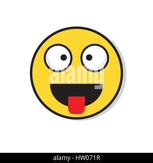 Visage souriant jaune rire les gens positifs l'icône de l'émotion Illustration de Vecteur