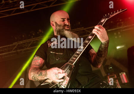 Trezzo sull'Adda, Italie 14 mars 2017, le guitariste Scott Ian (Anthrax) à la scène Club de musique Banque D'Images