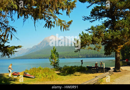 Lac Bowman, Glacier National Park, Montana, USA Banque D'Images