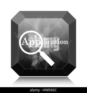 Icône de l'application, site web noir bouton sur fond blanc. Banque D'Images