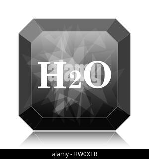 H2O, l'icône bouton site web noir sur fond blanc. Banque D'Images