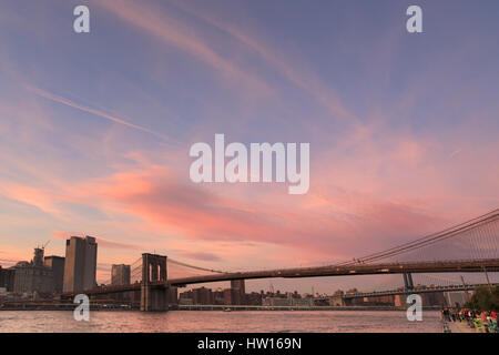 USA, New York, New York City, Brooklyn Bridge Banque D'Images