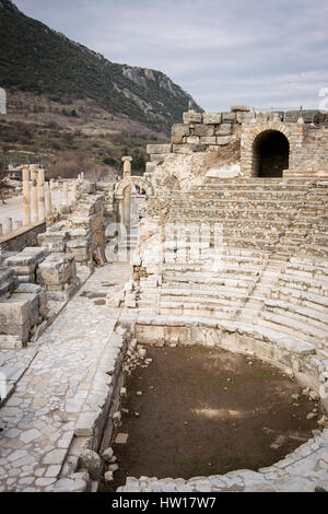 Amphithéâtre Odéon dans la ville antique d'Ephèse, Selcuk, Turquie Banque D'Images