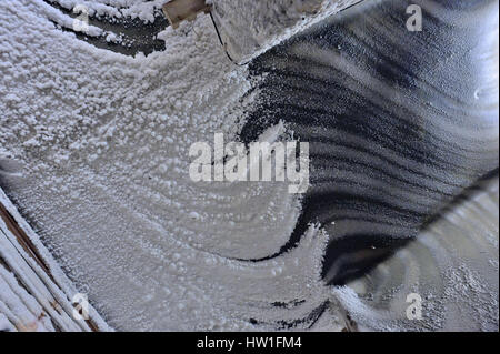 Mur intérieur de macro sel mine de Turda, Roumanie Banque D'Images