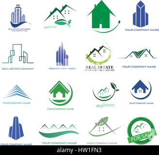 Collection d'icônes immobilier / Maison jeu logo Illustration de Vecteur