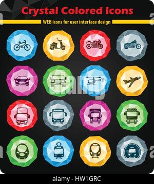Illustration vecteur de transport et véhicule monochromatique simples icônes liées à votre conception ou l'application. Illustration de Vecteur