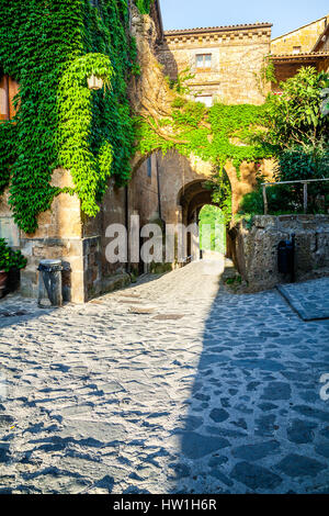 Les rues de la vieille ville italienne de Bagnoregio, lazio, Italie Banque D'Images