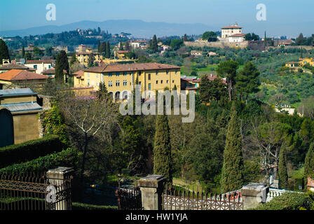 Le Forte BelVedere, Florence cityscape comme vu de la Piazzale Michelangelo, l'Italie. Banque D'Images
