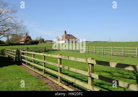 Vue de Husborne Crawley Salle de lecture , motifs Husborne Crawley, Bedfordshire Banque D'Images