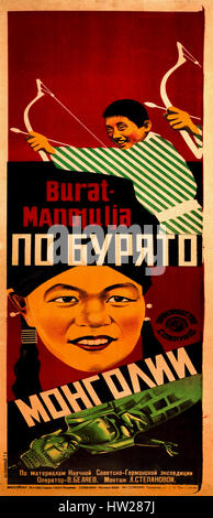 Par la Mongolie Bouriate 1929 propagande russe - Russie affiche de publicité URSS Révolution Russe ( 1917 - 1941 ) Banque D'Images