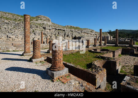 Péristyle à la colonie romaine ruines à Conimbriga, Portugal, Europe Banque D'Images