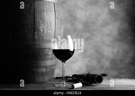 Vin - tilt shift focus sélectif Effet photo en noir et blanc Banque D'Images