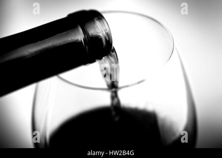 Vin - tilt shift focus sélectif Effet photo en noir et blanc Banque D'Images